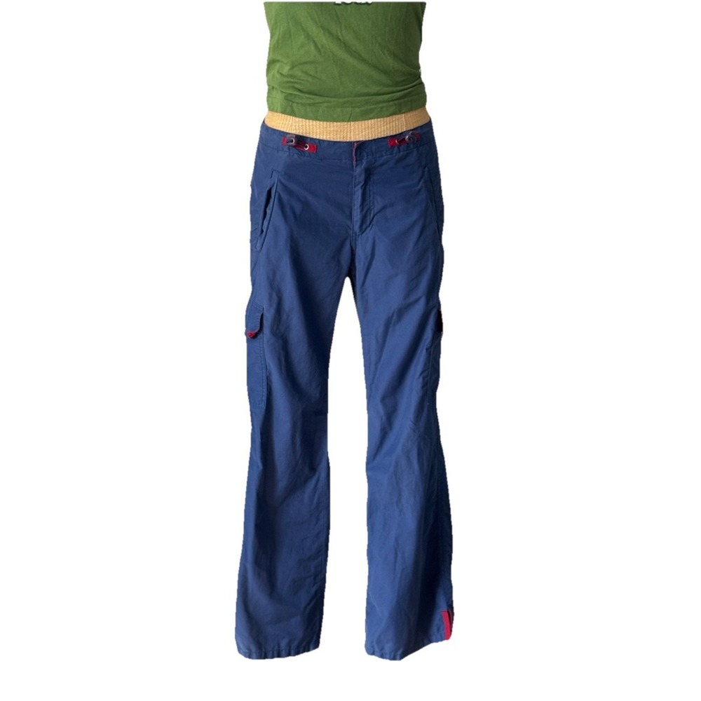Vtg 90s Y2K Abercrombie & Fitch Women's Cargo Utility Toggle Pants Navy Sz 4